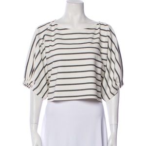 TIBI cropped stripe top